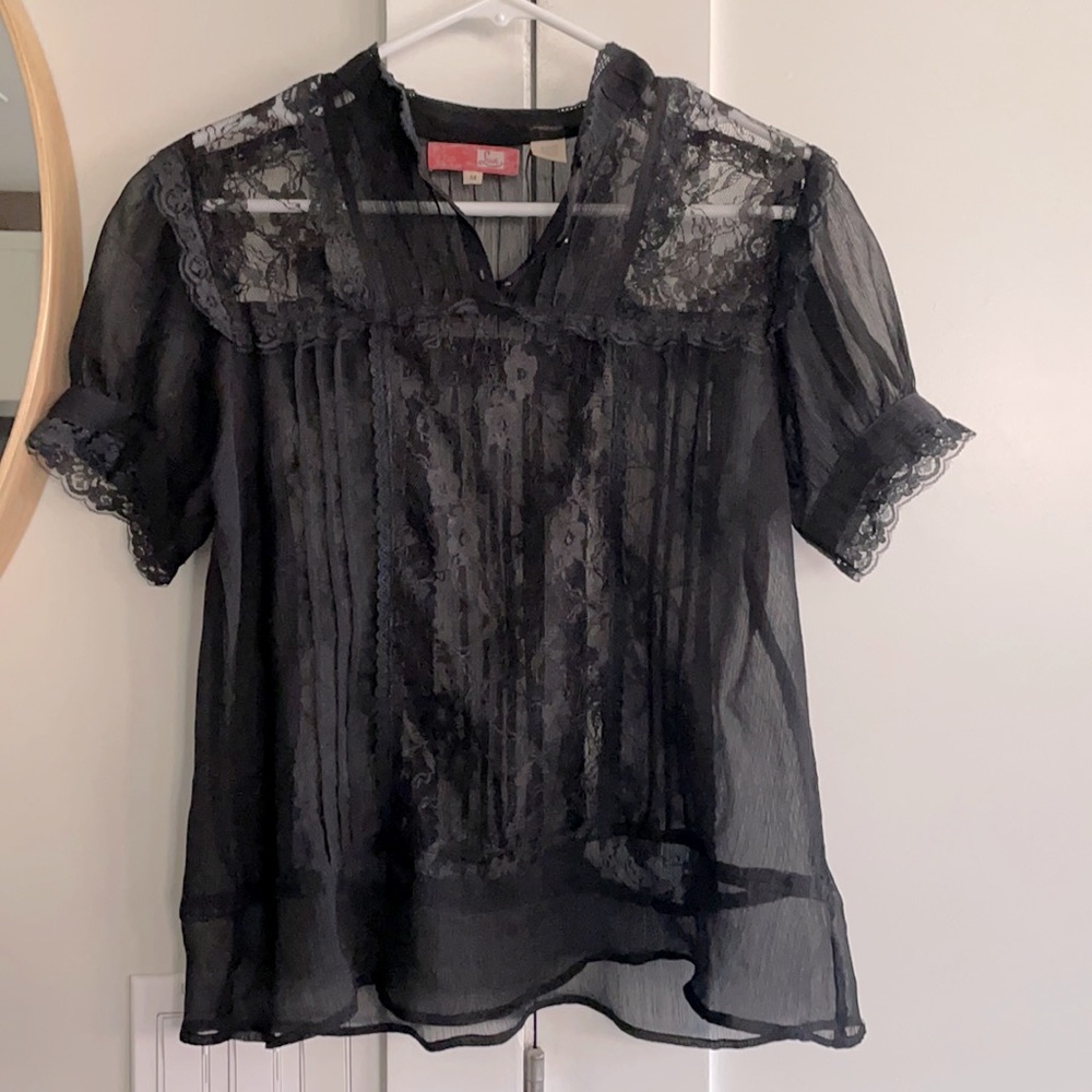 Lux black lace blouse